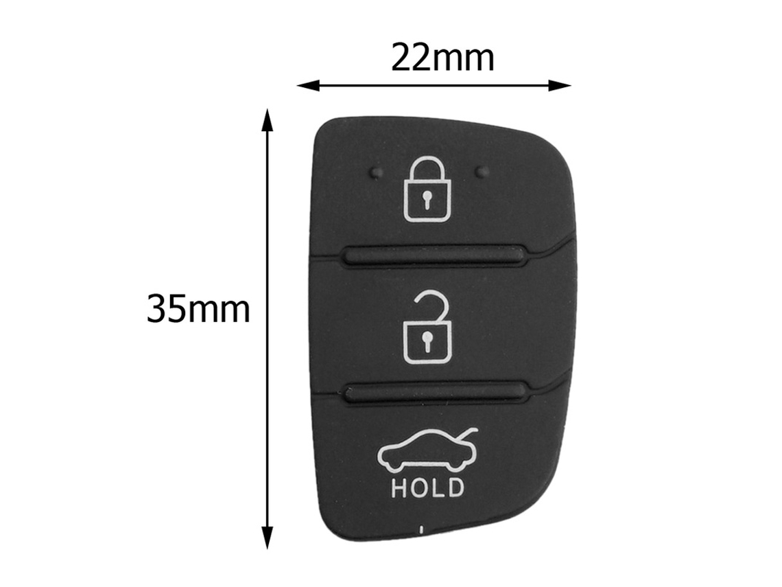 Chave de Carro com 3 Botões Extras, Preta, para Controle Remoto, de Silicone, para Hyundai AQUAFORGE