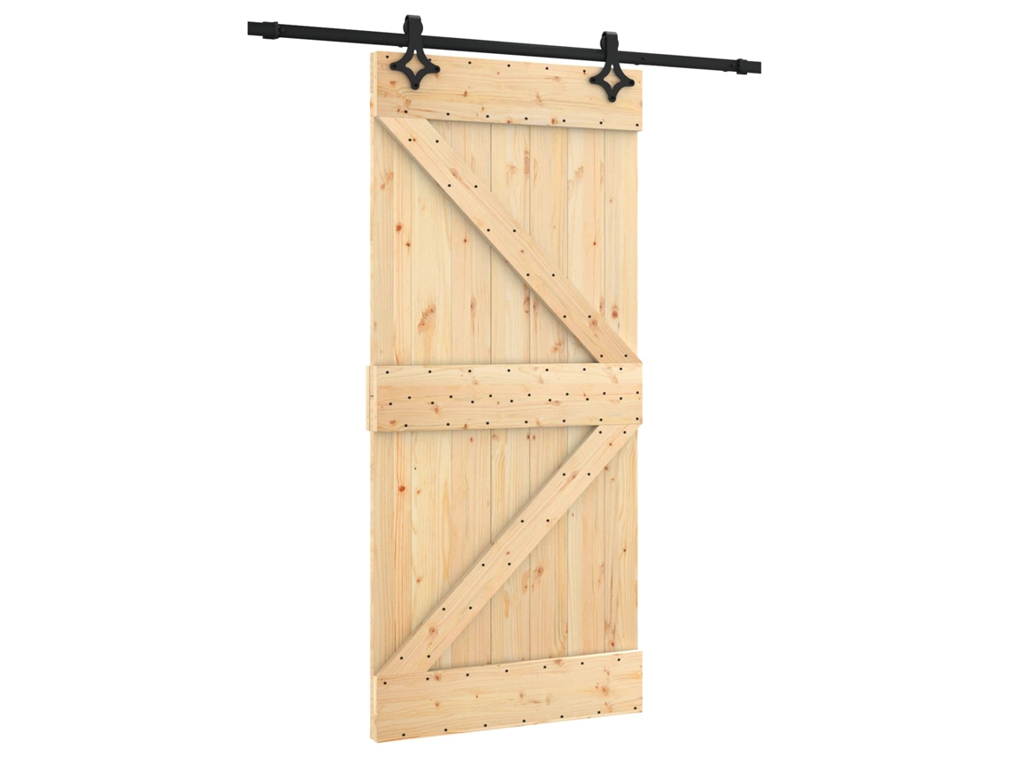 Maison Exclusive - Porta Deslizante Natural E Preto 95 X 210 Cm