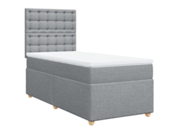 Cama com Molas/colchão 80x200 Cm Tecido Cinza claro MAISON EXCLUSIVE