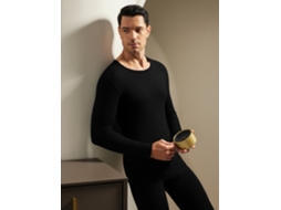 Preto 2xl Tengoo Conjunto Roupa Térmica Inverno 2 Peças Camiseta Manga Comprida Gola Redonda Slim Alta Elasticidade Conforto Respirabilidade