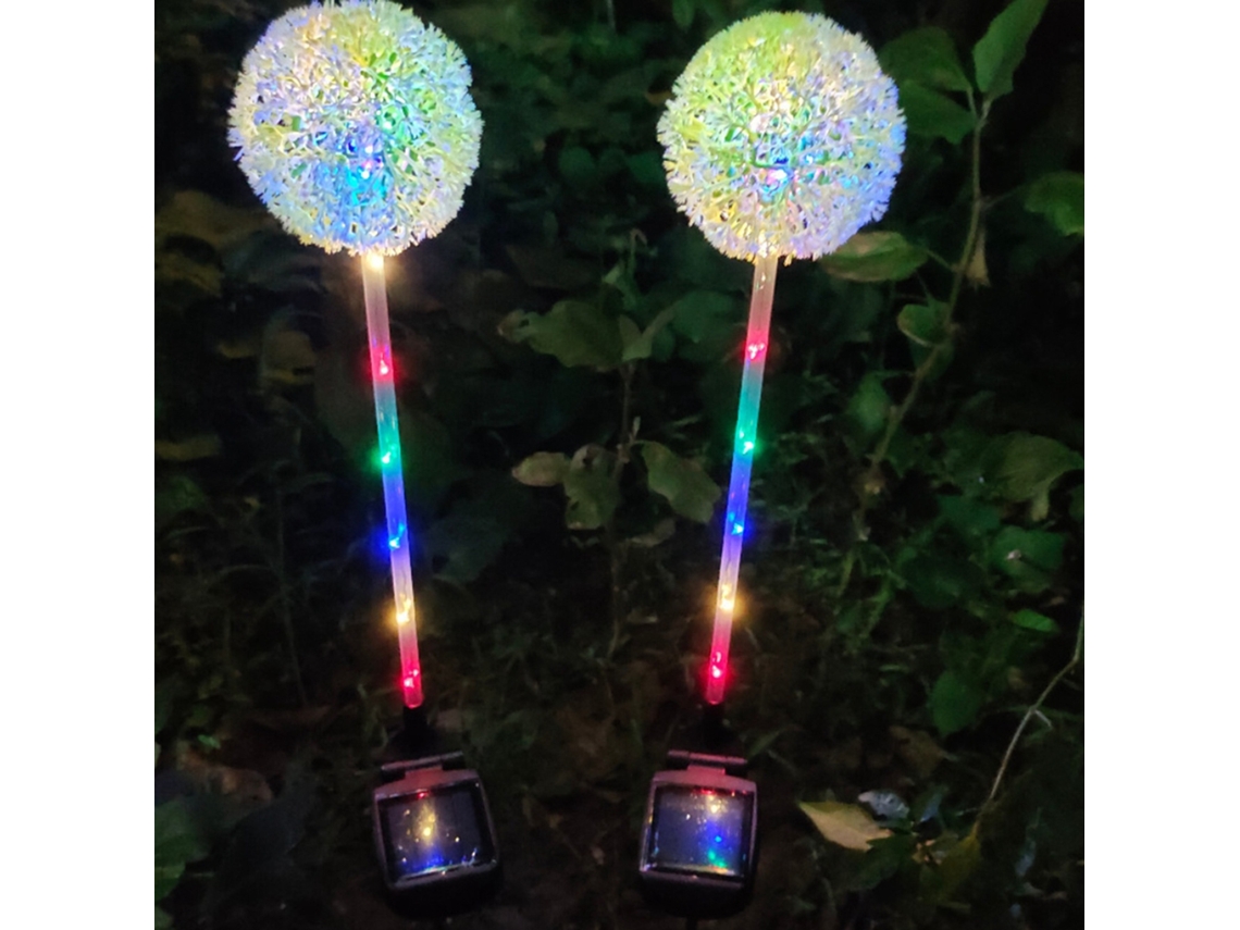 2pcs Luzes Solares Jardim 16 LED Coloridas Decorativas Pátio Jardim Paisagem IP65