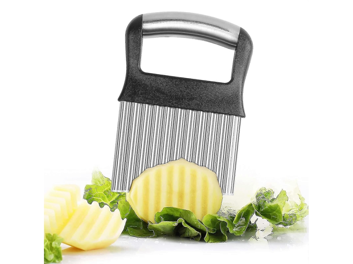 Cortador De Batatas Ondulado Lâmina Ondulada De Aço Inoxidável Para Batatas Fritas E Legumes | Cortador E Fatiador De Batatas Everley891