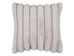 Coussin Em Imitação De Pele Ultra Macia Com Faixas Ecru 45x45 Cm
