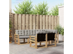 Vidaxl Conjunto De Sofás Para Exterior 7 Pcs Branco E Cinzento-claro