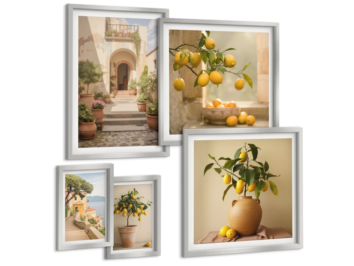 Conjunto De Pinturas Decorações Cítricas Estilosas Espelharte (5 Peças)