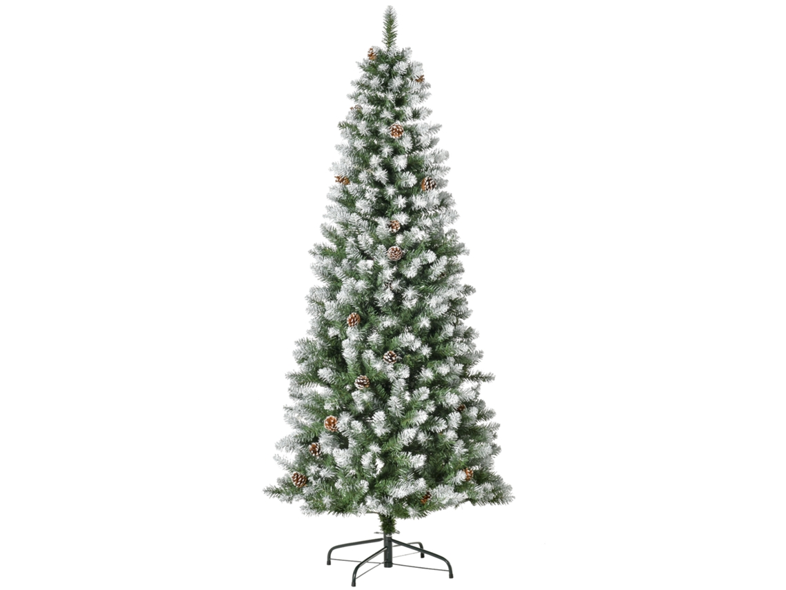 Árvore de Natal Nevada 180cm com 630 Galhos e Pinhas Verde Branco S/MARCA
