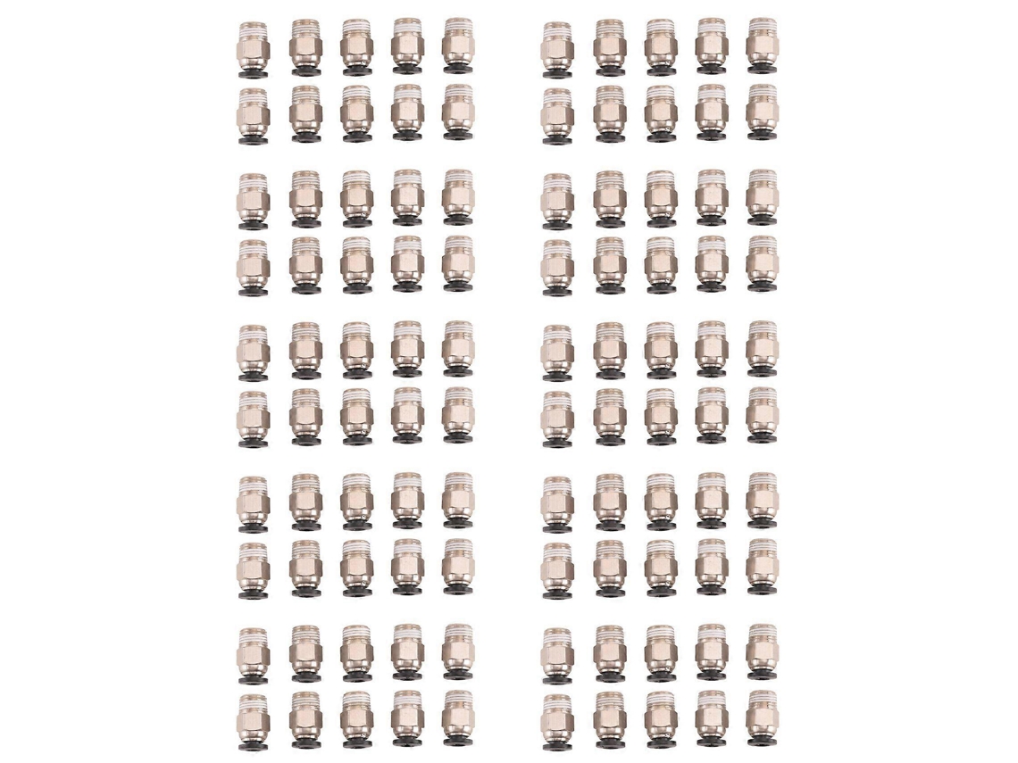 Pc4-m10 Male Straight Pneumatic Pefe Tube Push For E3d-v6 Fitting Connector Bowden Extruder 3d Printer (pack Of 100pcs)
