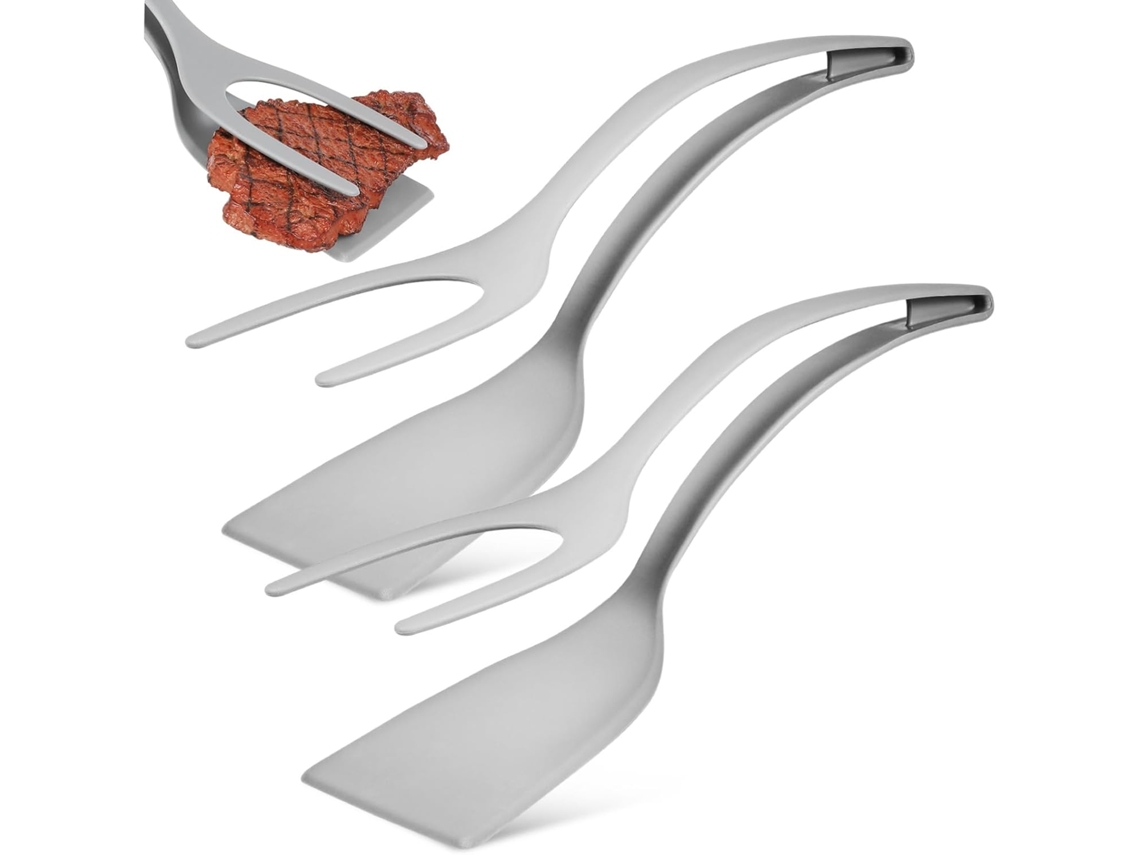 Topbathy Conjunto De 2 Espátulas Silicone Para Ovos 2em 1, Espátulas Francesas 2em 1, Pinças De Cozinha, Espátula Para