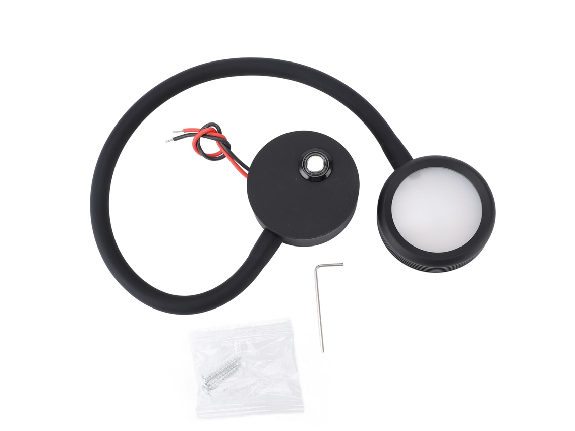 Lâmpada de leitura para RV com porta USB, pescoço flexível, para barco ou iate, luz quente vermelha | S/MARCA