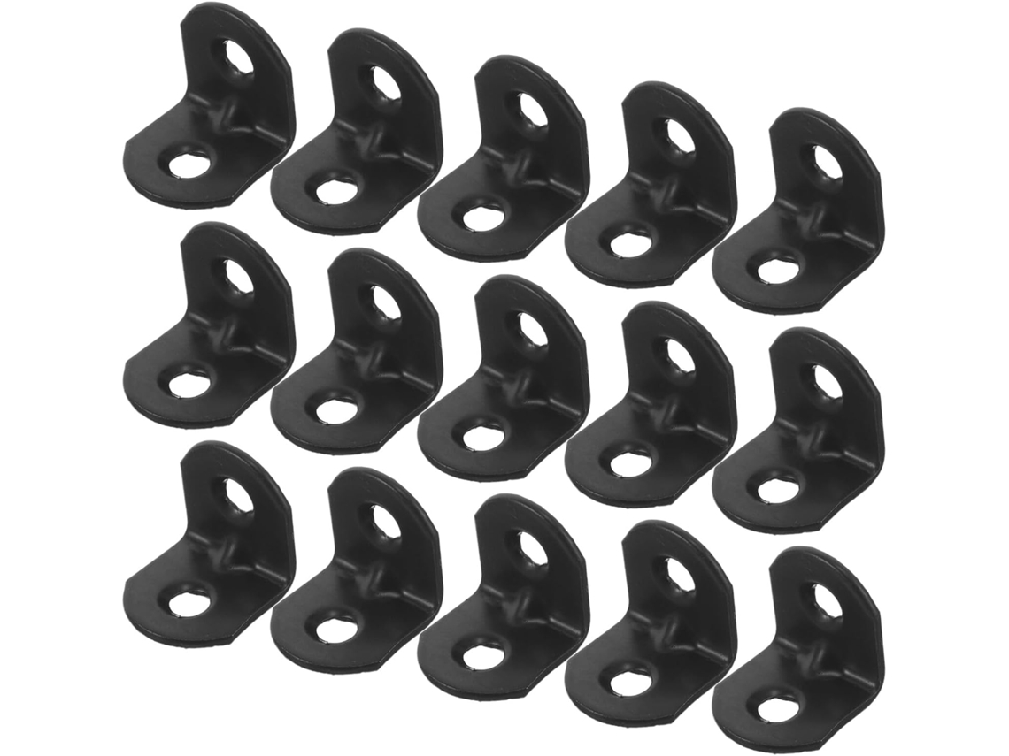 Conjunto De 100 Suportes Canto Pretos Em Metal Para Prateleiras Ferro, Parede Ou Madeira