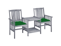 Cadeiras De Jardim C/ Mesa De Centro E Almofadões Acácia Maciça Dkd Home Decor