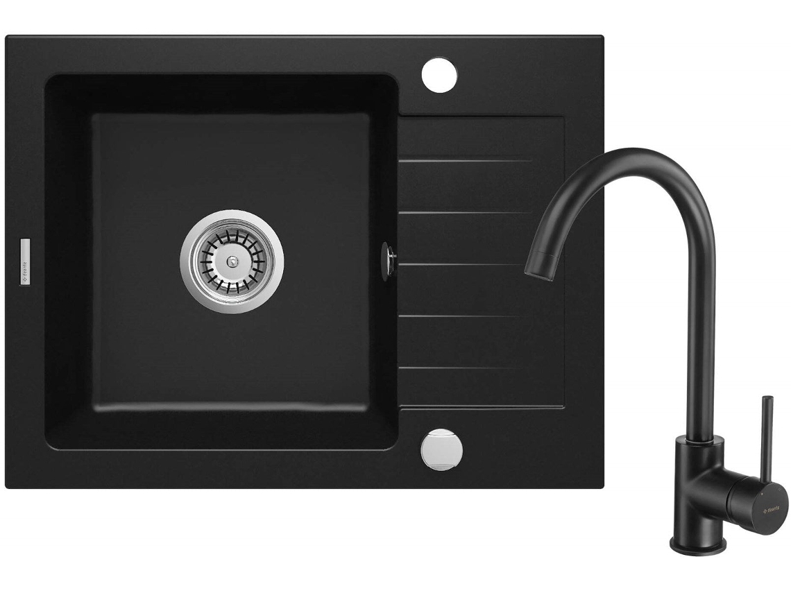 Granite Sink With 1 Bowl Faucet With Drainer Deante