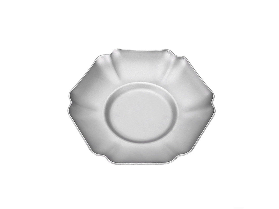 Prato E Pires De Titânio Para Xícara De Café, Chá E Lanches. Elegante, Multiuso E Resistente À Corrosão.