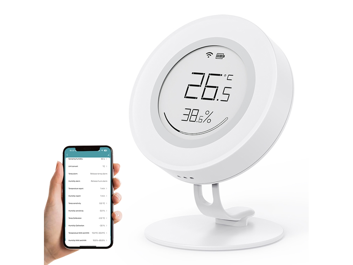 Higrômetro Termômetro Digital YURU Zigbee com Tela E Ink, para Casa e Escritório, compatível com Alexa e Google
