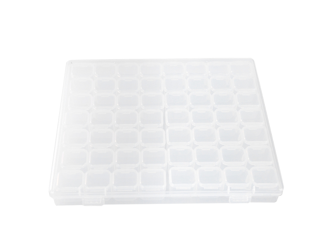 Caja Organizadora De Plástico Transparente Para Acessórios De Arte De Unhas Com 56 Compartimentos