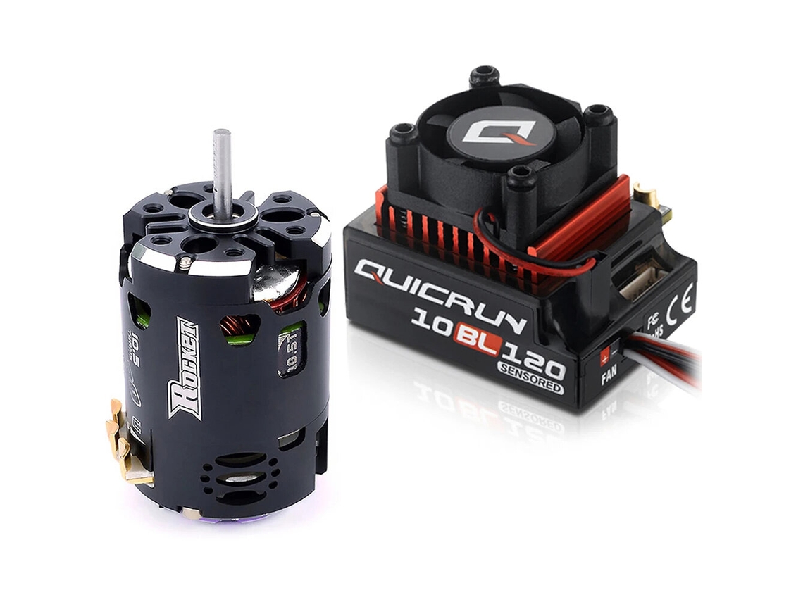 Conjunto Hobbywing 5.5t com Esc Brushless Sensorizado 10bl120 G2 + Motor Rocket 540 V3 para Peças de Carro Rc de Drift 1/10 MDUG
