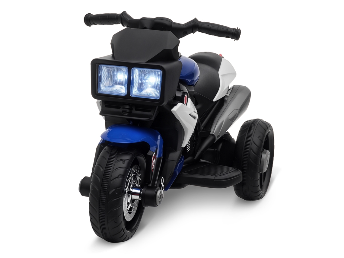 Motocicleta Elétrica Infantil com 3 Rodas para Maiores de 3 Anos com Pedal Música e Luzes na Cor Azul VOLTEDGE
