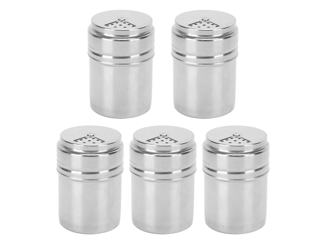 Frasco de Tempero Inox com Tampa Giratória (5pcs) | S/MARCA