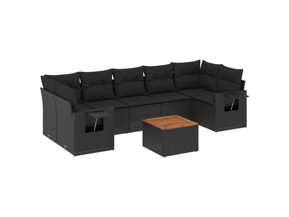 Garden Sofa Set, Garden Sofa Sets Vidaxl Preto Rattan / Vime (n/a)