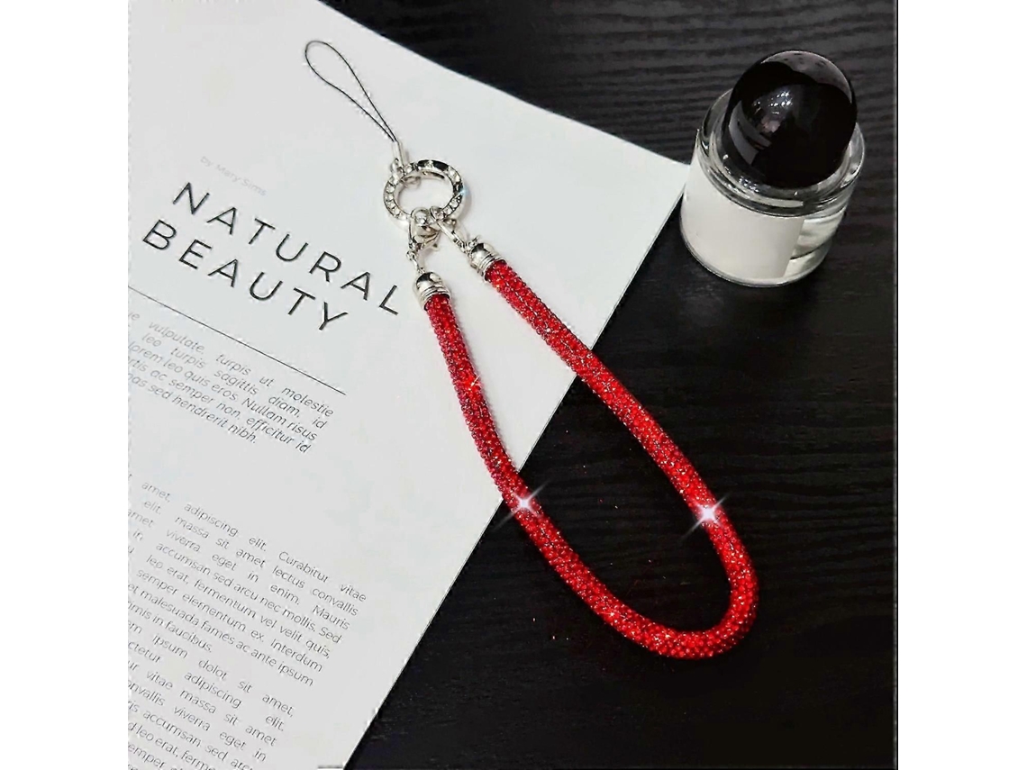 Pulseira Para Celular Com Decoração Brilhante De Strass, Alça De Mão, Comprimento: 25 Cm, Multicolorida.