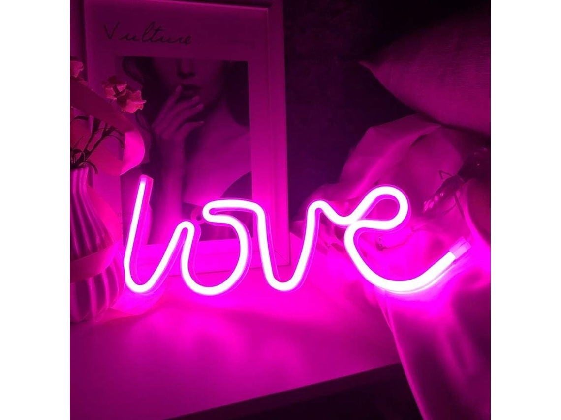 Luz De Neón Led Love Para Decoração De Parede E Mesa Presente De Dia Dos Namorados Quarto Lar