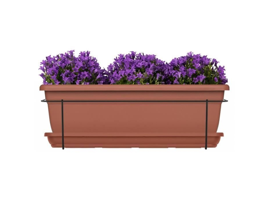 Kit plantador com suporte metálico e bandeja - GARDEN ID Relax - Terra. 50 cm - Reciclado e 100 reciclável - Volume para plantas