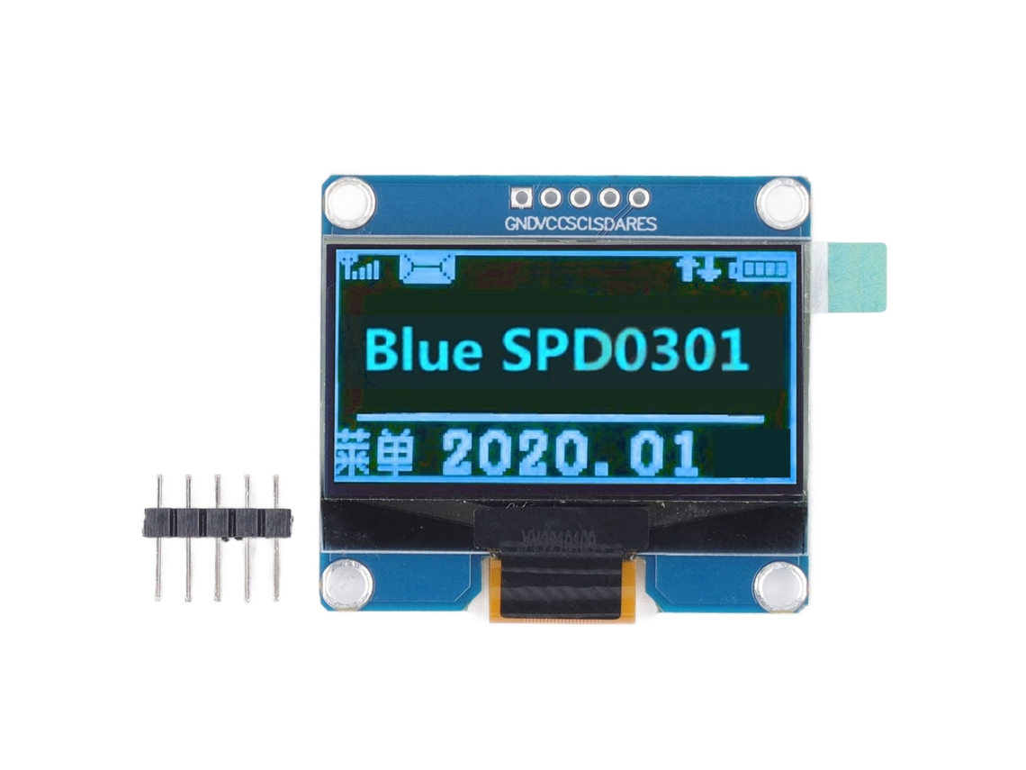 Módulo de Tela Oled Ips de 1.54 Polegadas 128x64 Spi Iic Spd0301 Interface Azul Diy Digital
