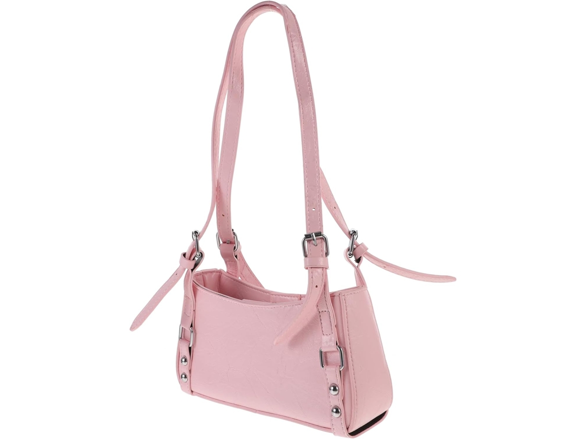 1 Bolsa De Ombro Retrô, Bolsa De Axila, Bolsa Tote, Bolsa Feminina, Bolsa Vintage, Bolsa Transversal, Perdida, Pu Rosa 1 Bolsa De Ombro Gokoco