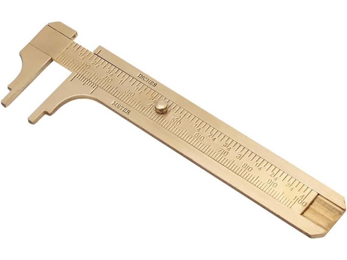 Paquímetro, 1 Unidade Mini Retrô De Latão Vernier