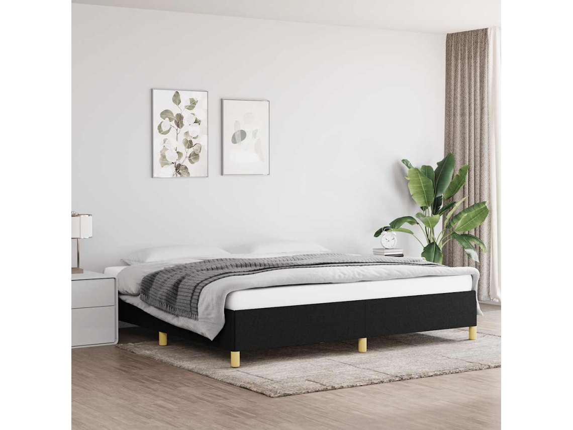 Vidaxl Estrutura De Cama Sem Colchão 200x200 Cm Tecido Preto
