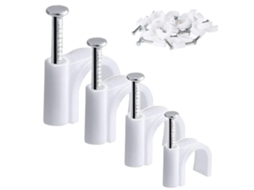 400 Abraçadeiras de Nylon com Pregos, 4 Tamanhos , Redondas Resistentes, Clipes para Gerenciamento Cabos, Pinos AQUAFORGE (4 Mm, 6 8 10 Mm)