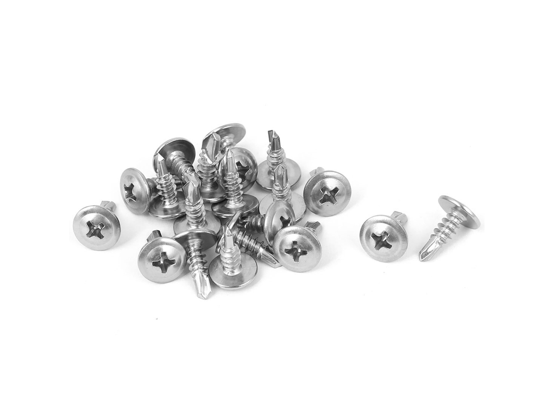 Parafusos Phillips escareados, aço inox 304, 1/4" 20x1/2", 20 peças