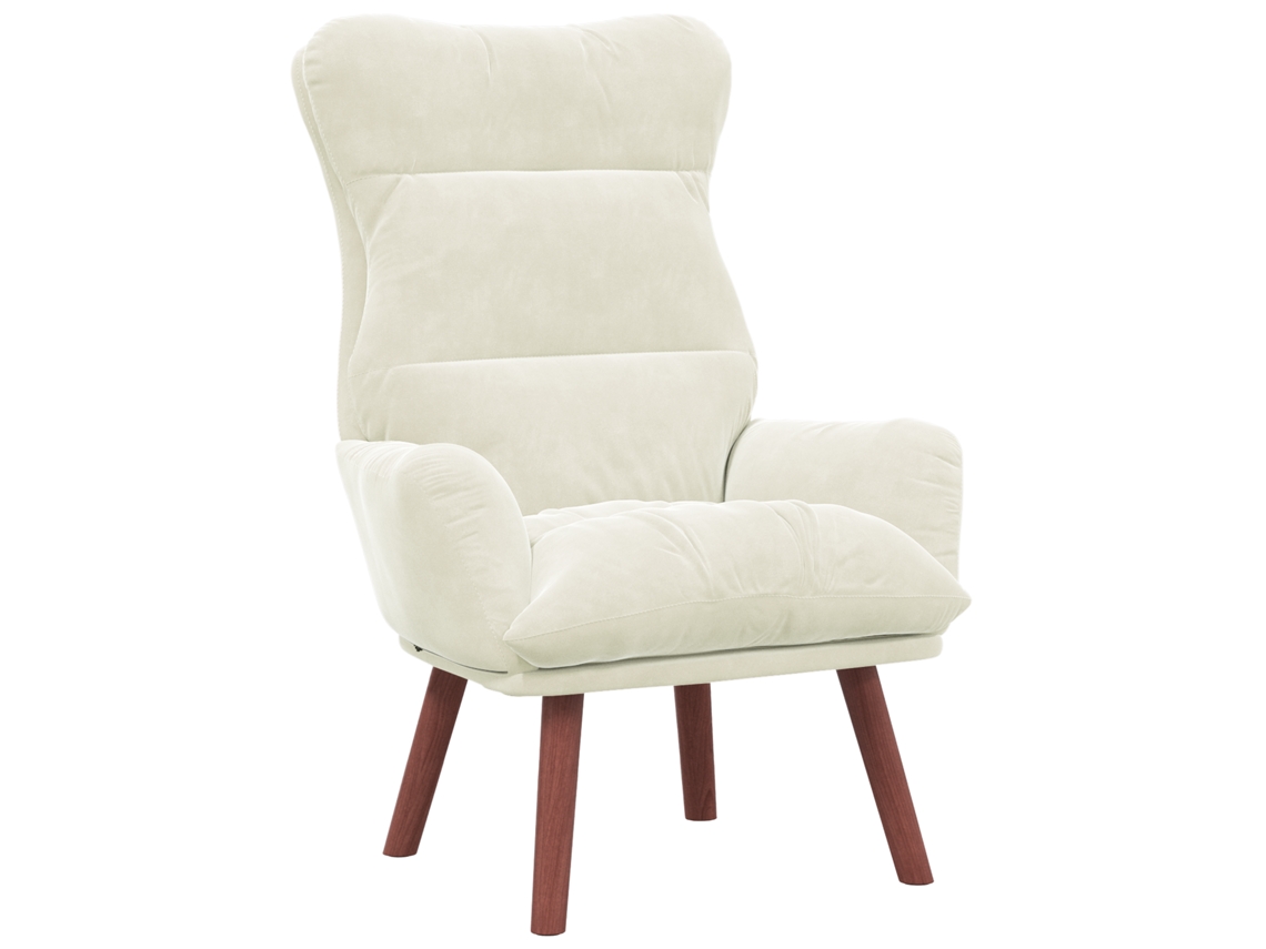 Conjunto 1 Poltrona Vidaxl Creme Veludo (69 X 74 X 93 Cm)