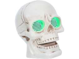 Estátua de Caveira com Led e Olhos Iluminados, Decoração em Resina para Jardim e Casa no Halloween. SFUSHOS