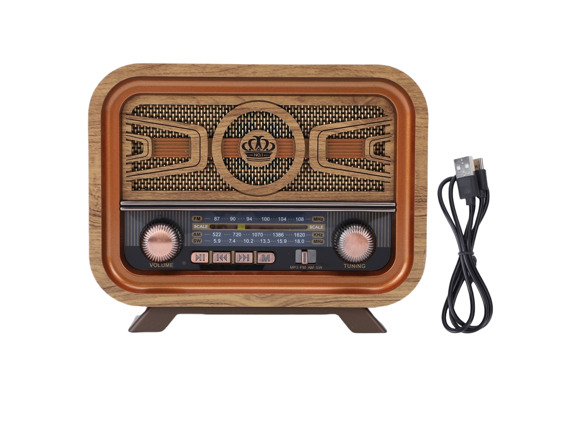 Caixa de Som Vintage LAXISCREED Bluetooth Am Fm Portátil