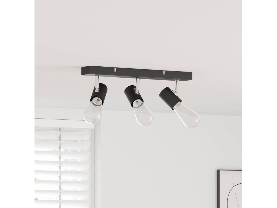 Vidaxl Foco De Teto Com Holofotes Preto 38 X 6,5 X 11,5 Cm Metal