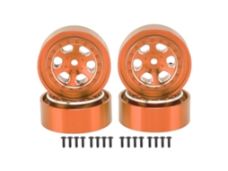 4pcs Jantes De Liga De Alumínio 1.3 Polegadas 6 Buracos Para Traxxas Trx4m 1/18 Crawler Rc Laranja