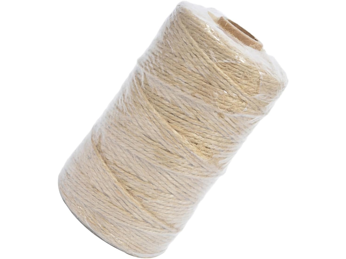 Cordão De Juta Natural De 130m, 3 Fios, 2mm De Espessura, Para Trabalhos Manuais E Decoração.