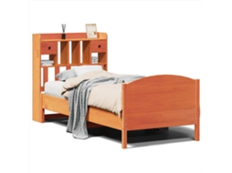 Cama com Estante Pinho Maciço Castanho Mel MAISON EXCLUSIVE (75x190 cm)