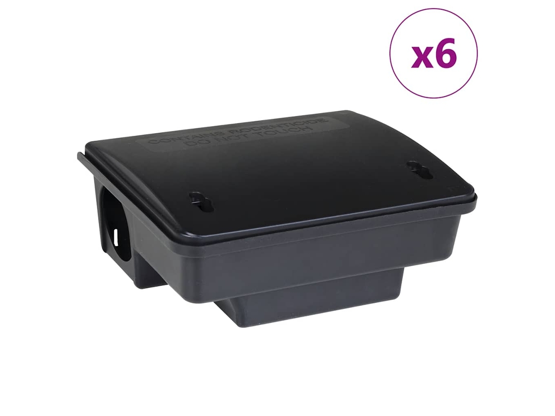 Maison Exclusive - Armadilhas Para Ratos 6 Pcs Preto 23x19x9,5 Cm