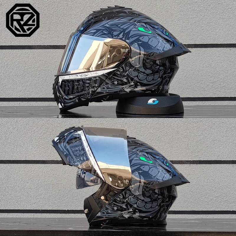 (l) Capacete Modular De Motocicleta Com Abertura Superior E Viseiras Duplas, Certificado Pelo Dot.