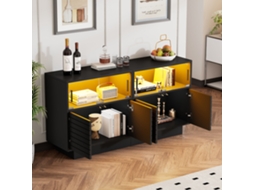 Vitrine 130x35x68cm 3 Níveis Vidro Deslizante Led 30kg