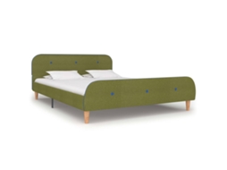 Bed Frame, Bed Frames Vidaxl Verde Tecido (140 X 200 Cm)