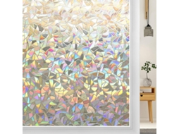 Película Decorativa Para Janelas Em Duas Partes Com Estampa De Folhas, Transparente/multicolorida