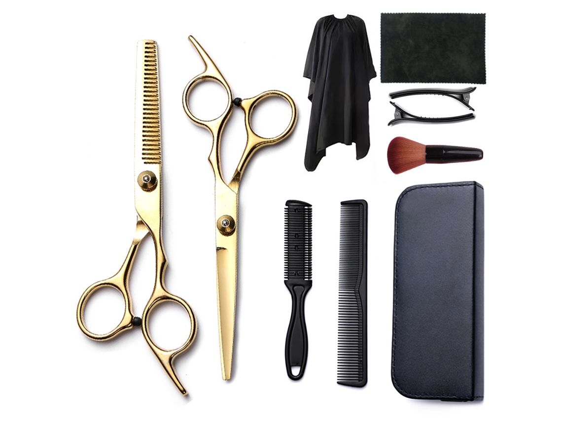 Kit De Tesoura De Corte Cabelo, 10pcs Ferramenta Profissional Para Corte De Cabelo, Para Cabeleireiros E Uso Doméstico Cuich
