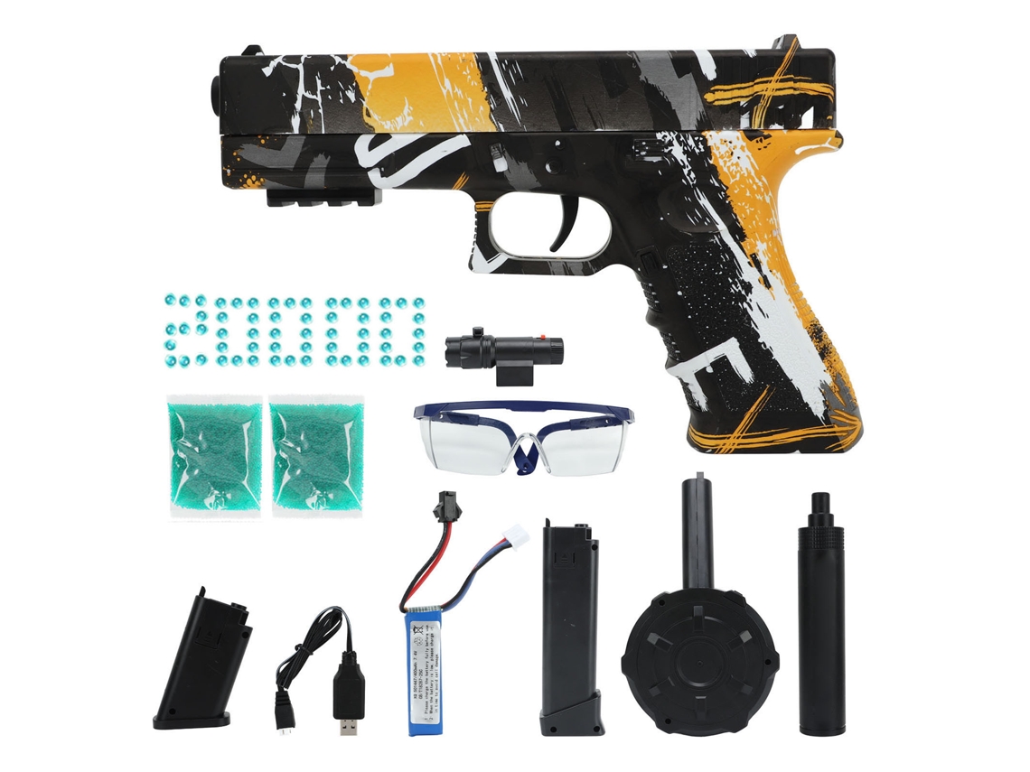 Blaster De Gel Bola Automático Elétrico Com 20 Mil Pérolas D'água Amarelo Grafite Para Idade 14+