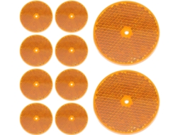 Conjunto de 10 Refletores de Segurança Redondos Amarelos para Reboques, Motocicletas, Scooters e Carros. SFUSHOS
