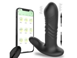 Vibrador Anal Estimulador Prostático Dildo de Plugue Anal Vibrante Gspot Zwart ZYBLSSBB
