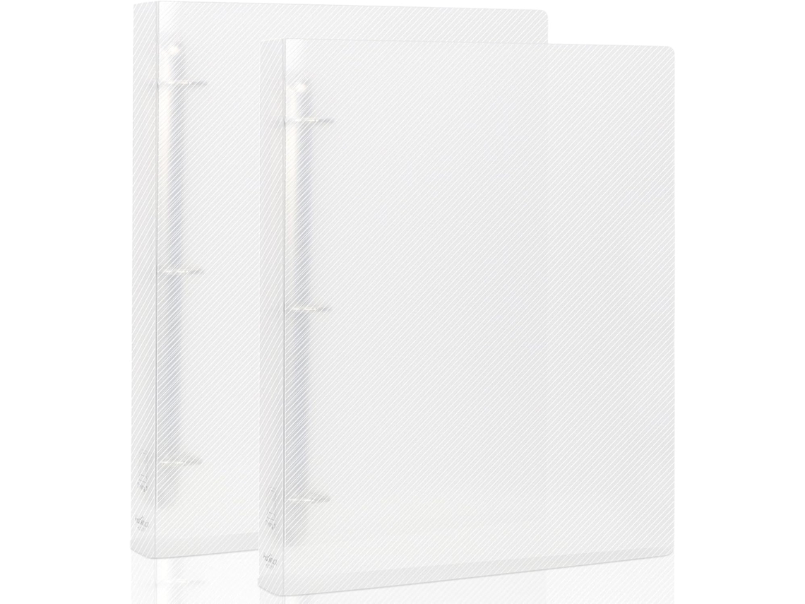 Pasta Organizadora De 3 Argolas Para Folhas De 21, 6 X 27,9 Cm(8, 5" X 11"), Argolas Grandes E Transparentes Em Formato De D, Pacote Com 2 Unidades