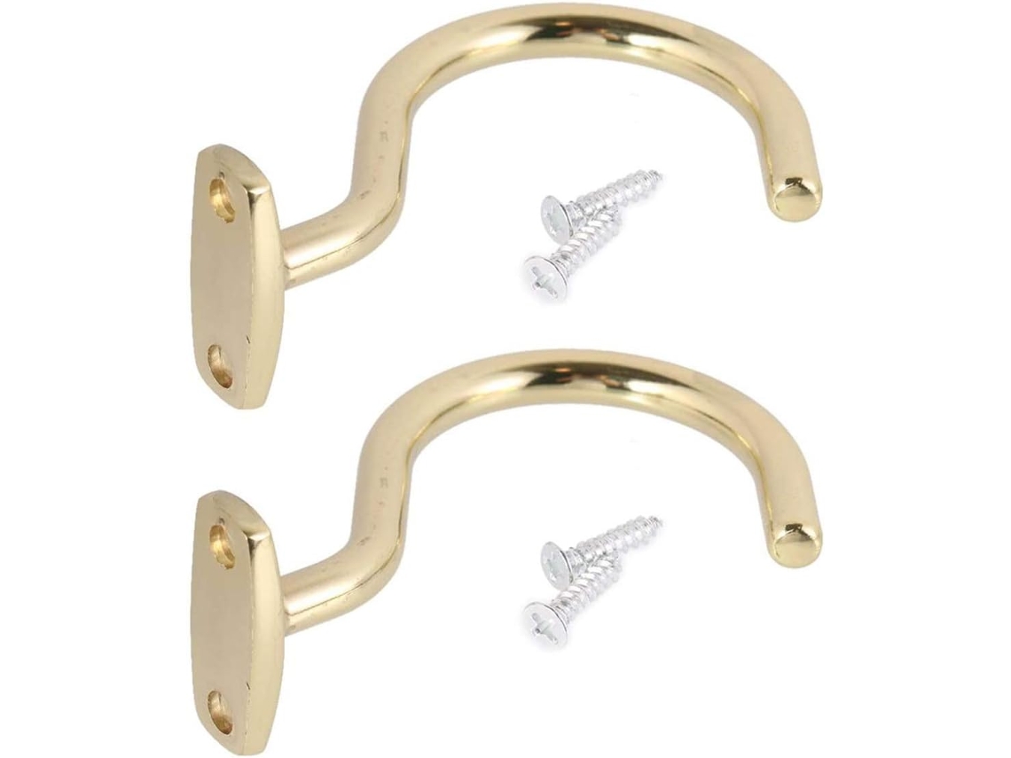 2 Ganchos Dourados para Taco de Bilhar, em Latão, para Segurar o Taco. Suporte Taco de Bilhar BRILVIBERA